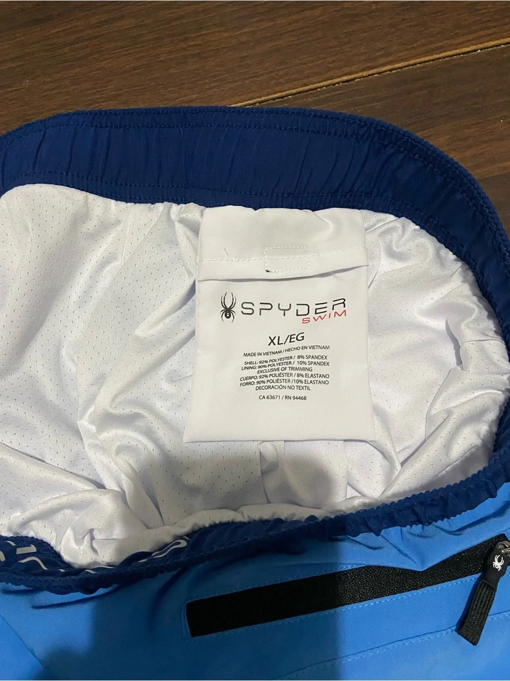Spyder Swim Trunks Mens XL Blue Quick Dry 30+ UPF Stretch Lined Shorts